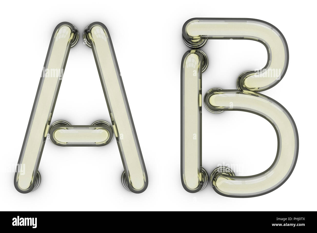 Yellow neon letter on Cut Out Stock Images & Pictures - Alamy