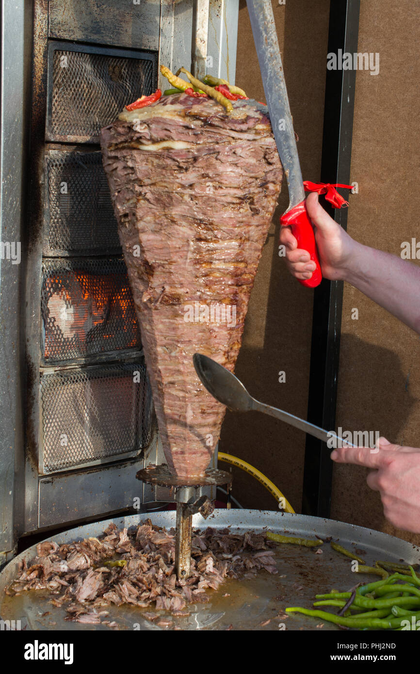 Traditional Turkish Doner Kebab grill Stock Photo Alamy