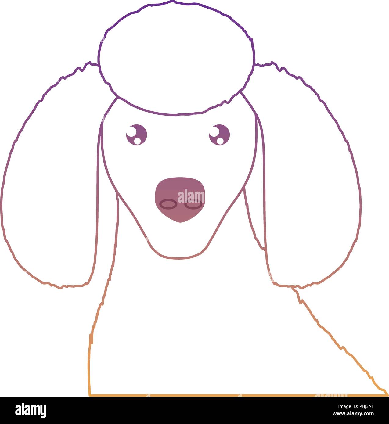 cute poodle dog icon over white background, vector illustration Stock ...