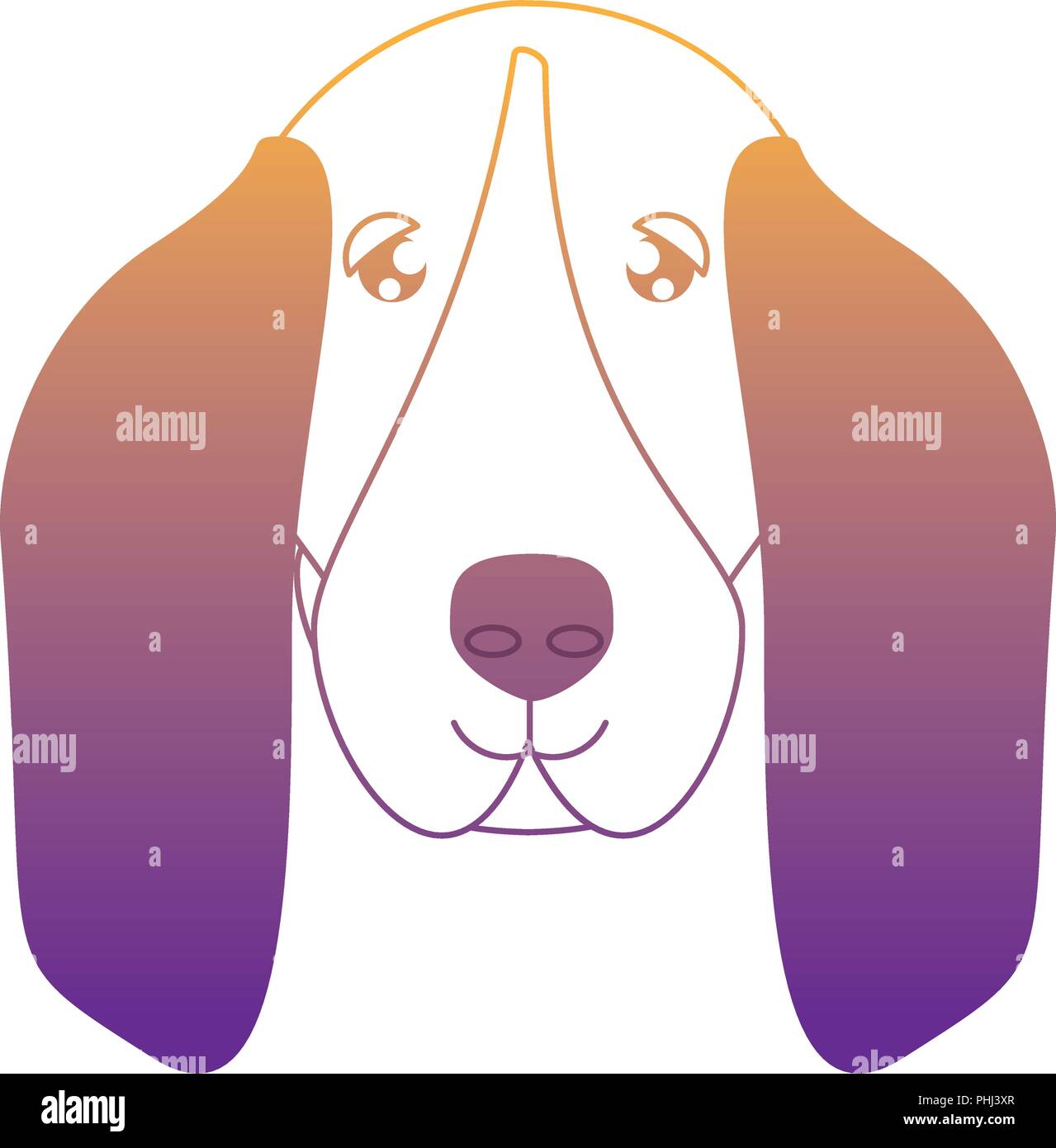 cute basset hound dog icon over white background, vector illustration ...