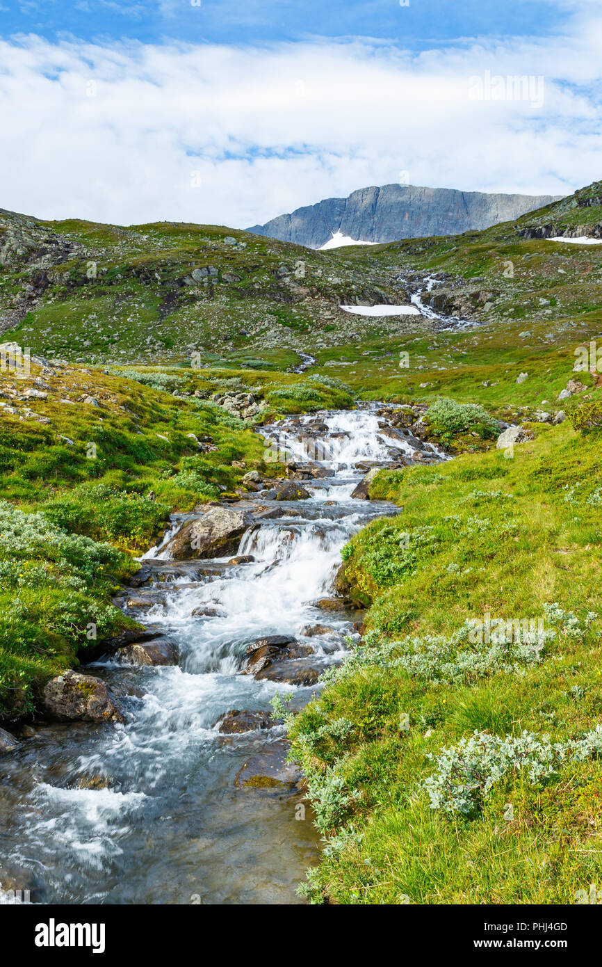 River in Helags mountains in Swedish wilderness Stock Photo