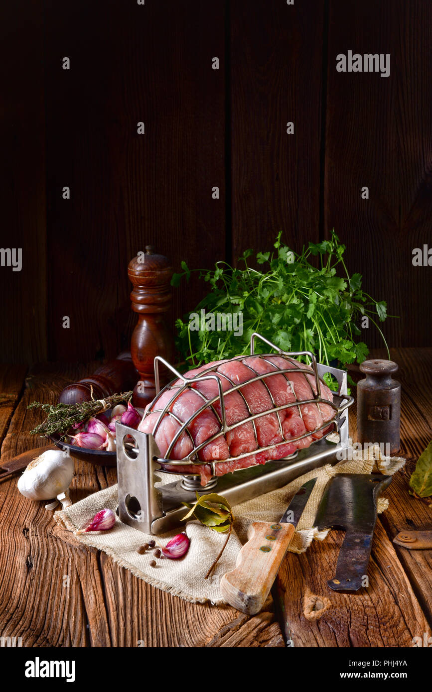 pressure ham cooker with raw ham Stock Photo Alamy