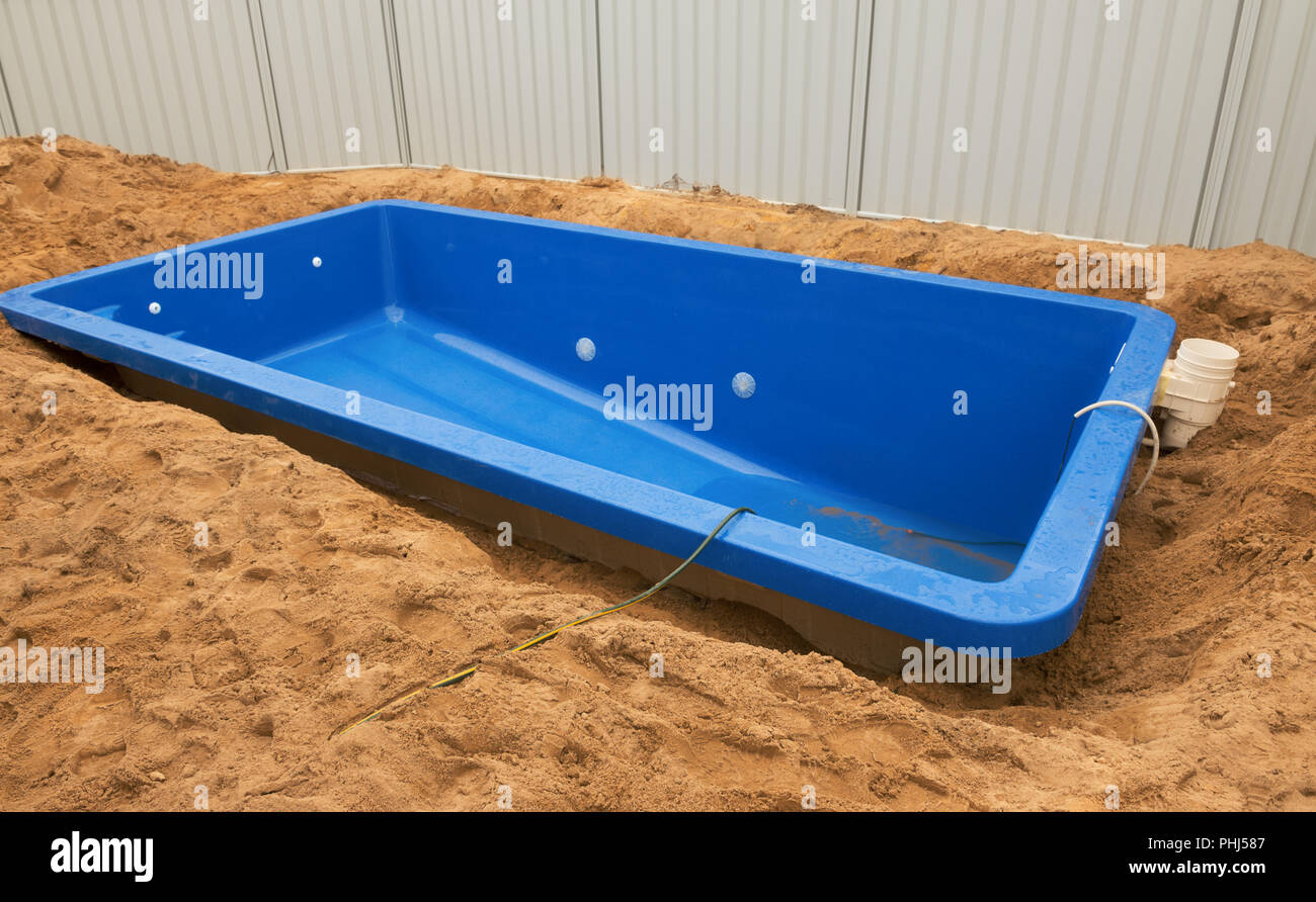 Swimming pool under construction Stock Photo Alamy