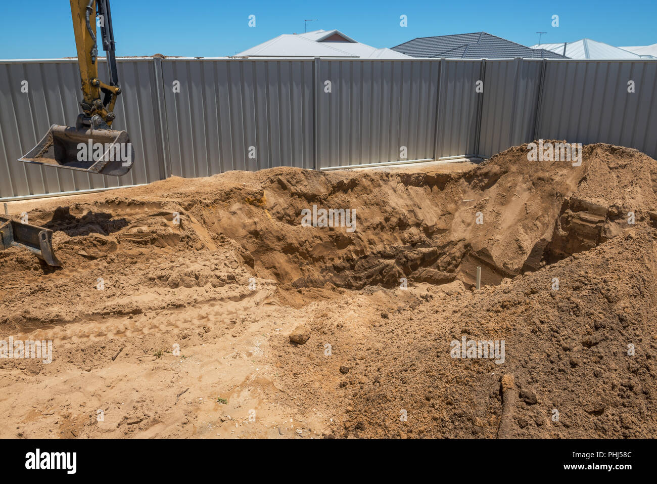 Swimming Pool Excavation Stock Photo