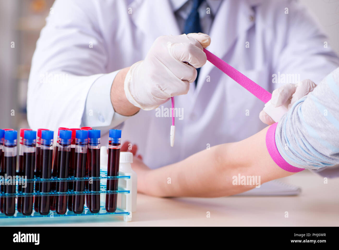 Patient during blood test sampling procedure taken for analysis Stock ...