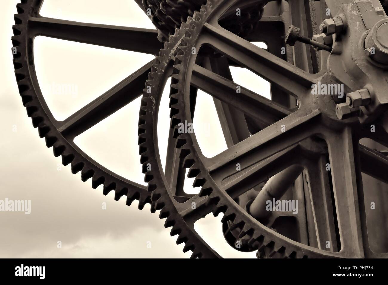 Gears of an old machine Stock Photo - Alamy