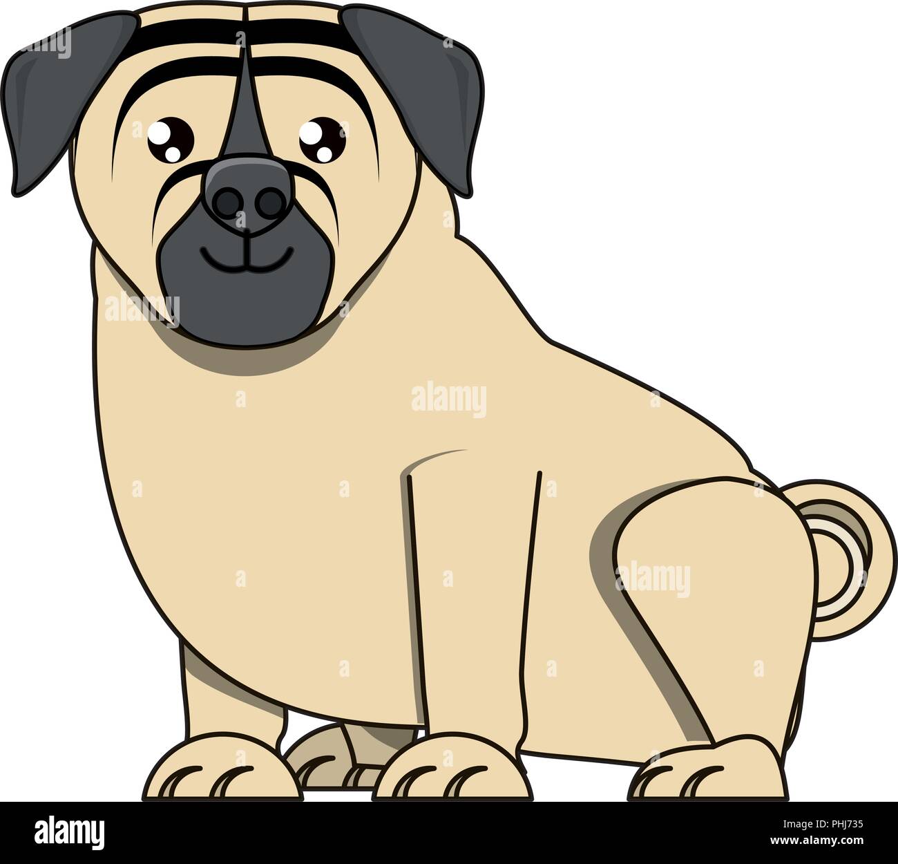 pug dog icon over white background, vector illustration Stock Vector ...