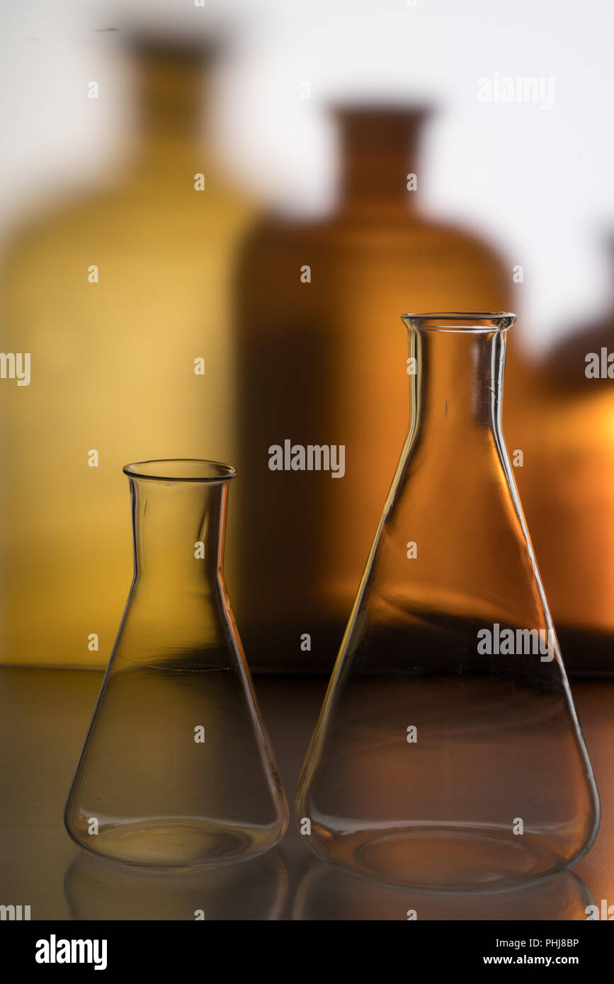 Pharmaceutical glass jars in the laboratory Stock Photo Alamy