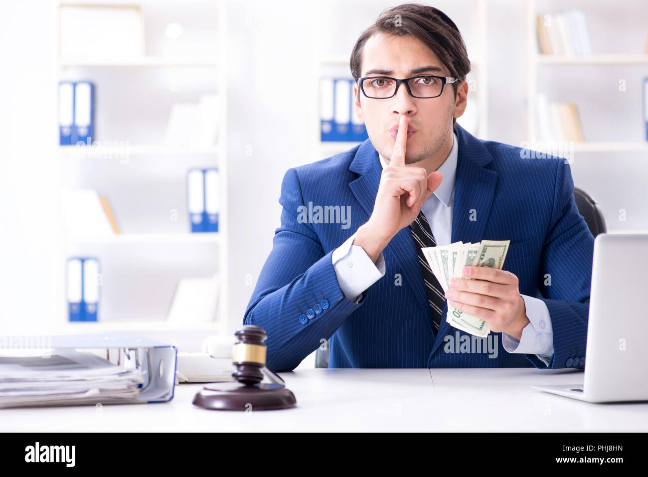 Lawyer receiving money as bribe Stock Photo Alamy