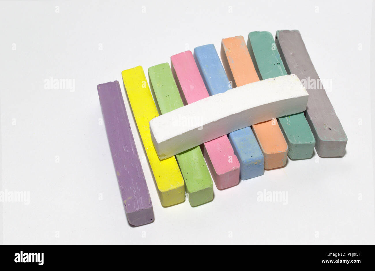 bunch of colored sticks chalk Stock Photo Alamy