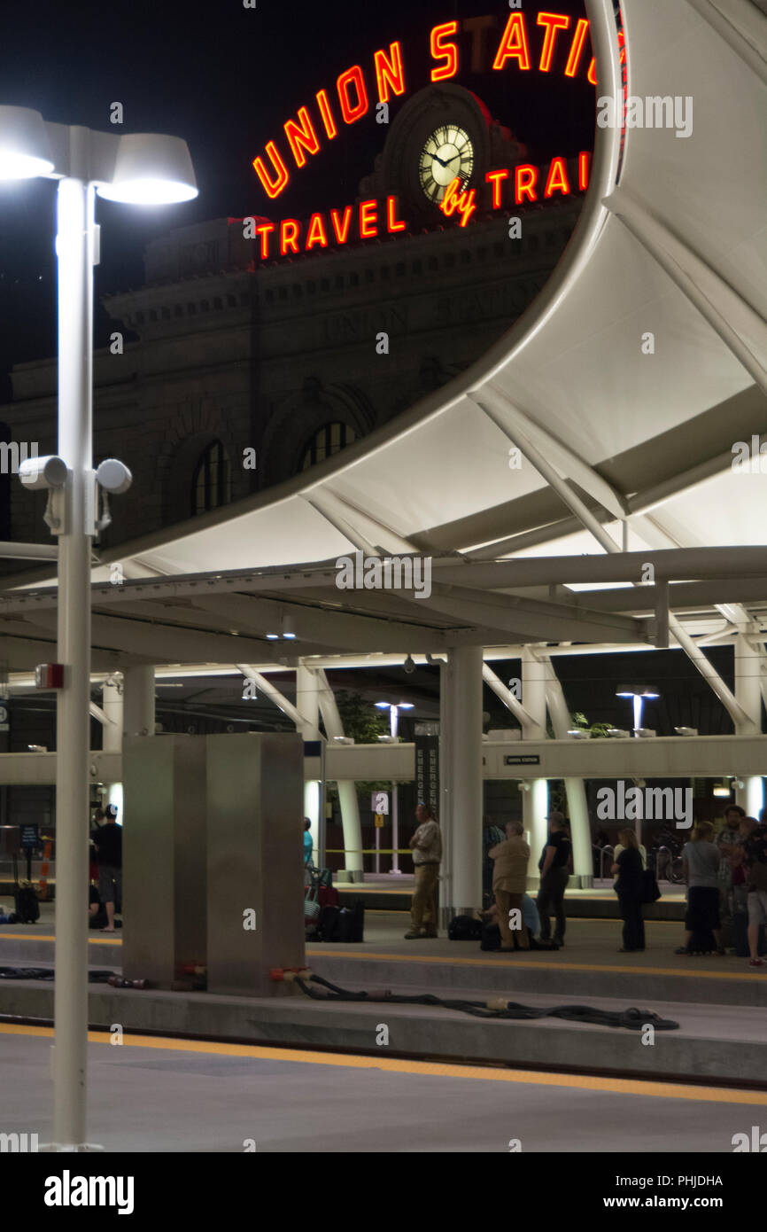 The historic Denver Union Station with the new transportation hub at 