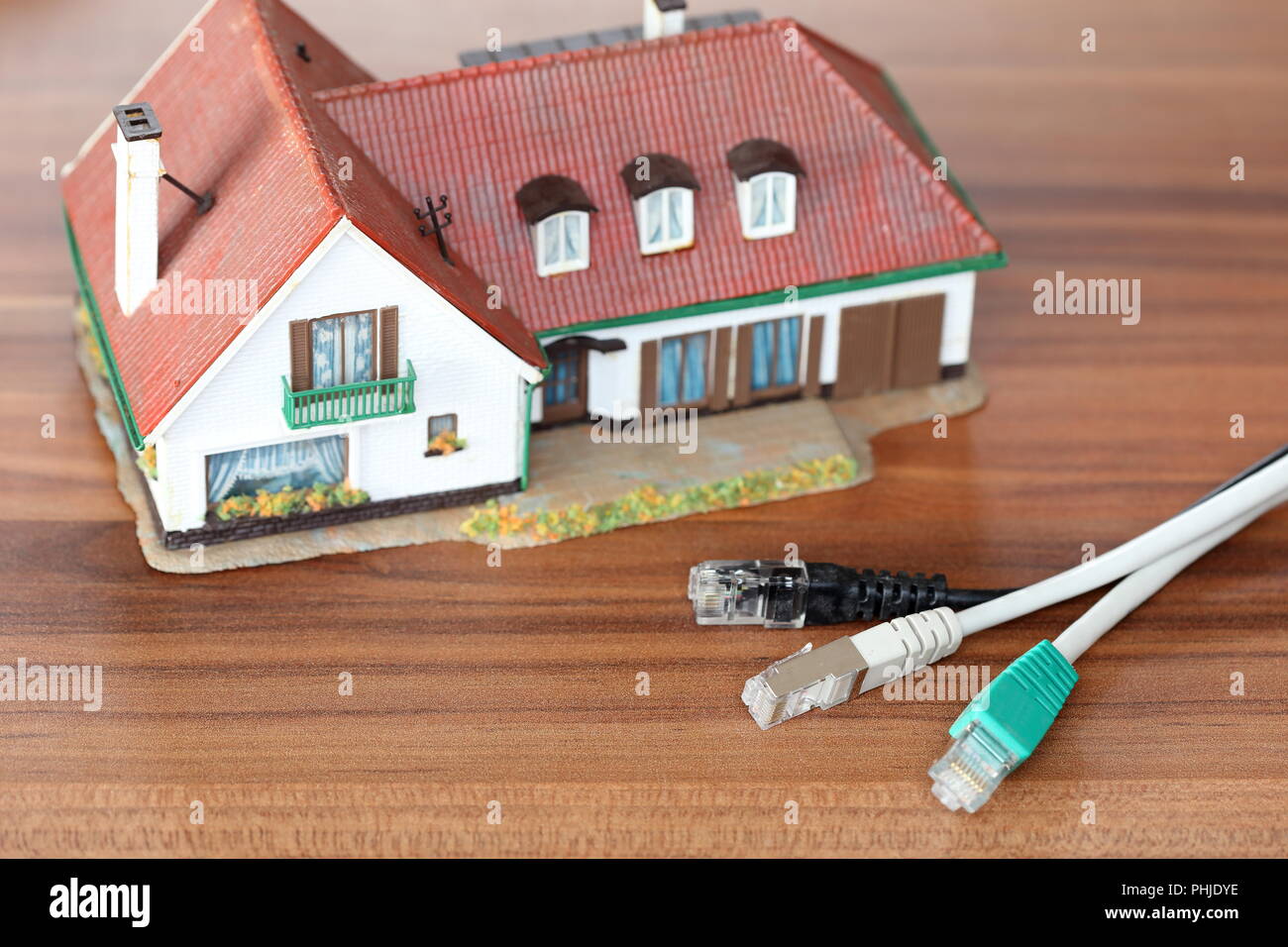 cable connection and house Stock Photo