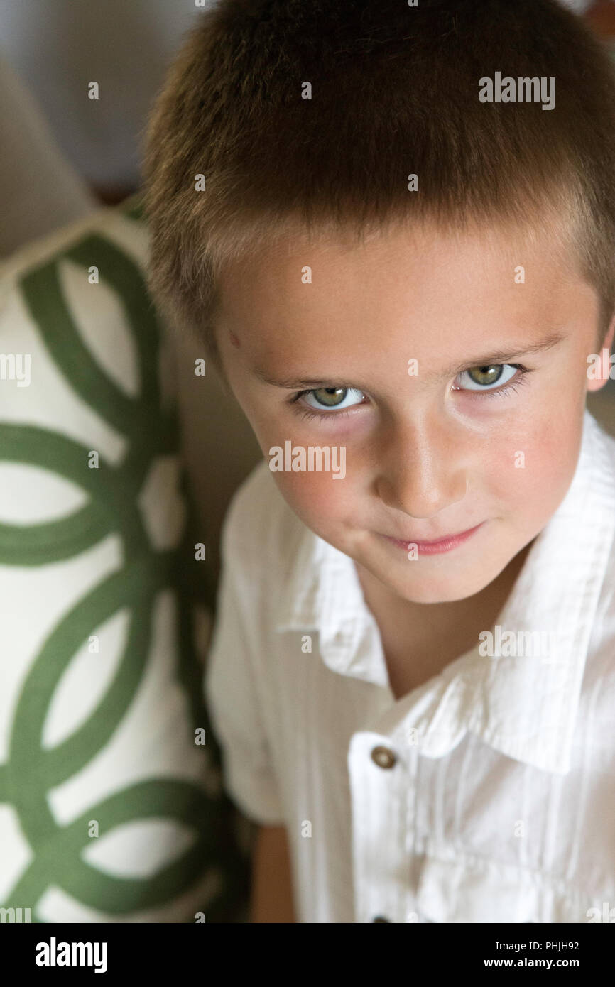 Expressive Five Year Old Boy, USA Stock Photo