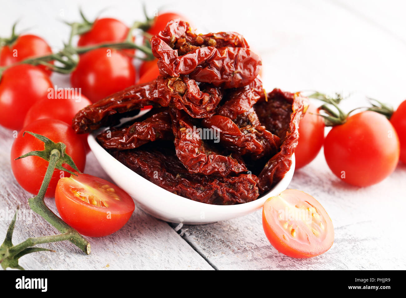 Sun dried tomatoes. tomato halves sundried Stock Photo Alamy