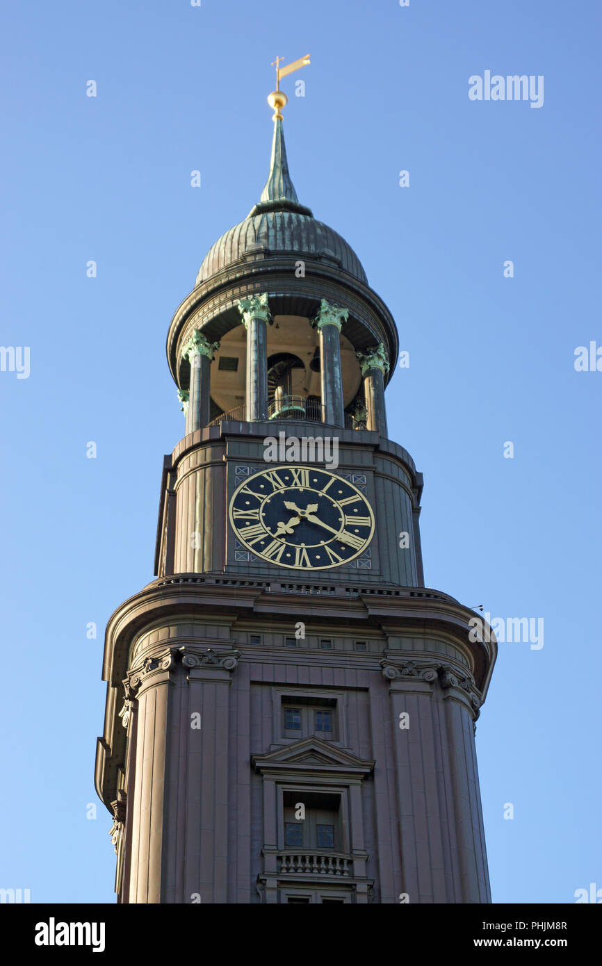 Amazing sky over Hamburg from famous church 'Michel' Stock Photo