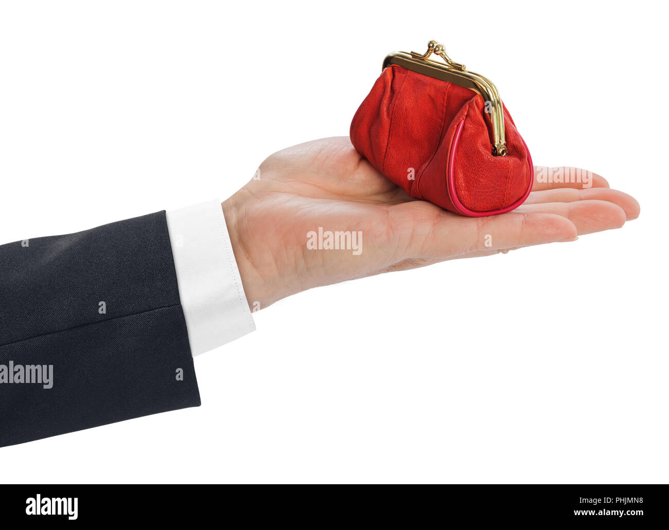 Hand and purse Stock Photo Alamy