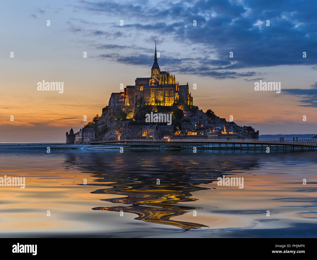 Mont Saint Michel Abbey - Normandy France Stock Photo