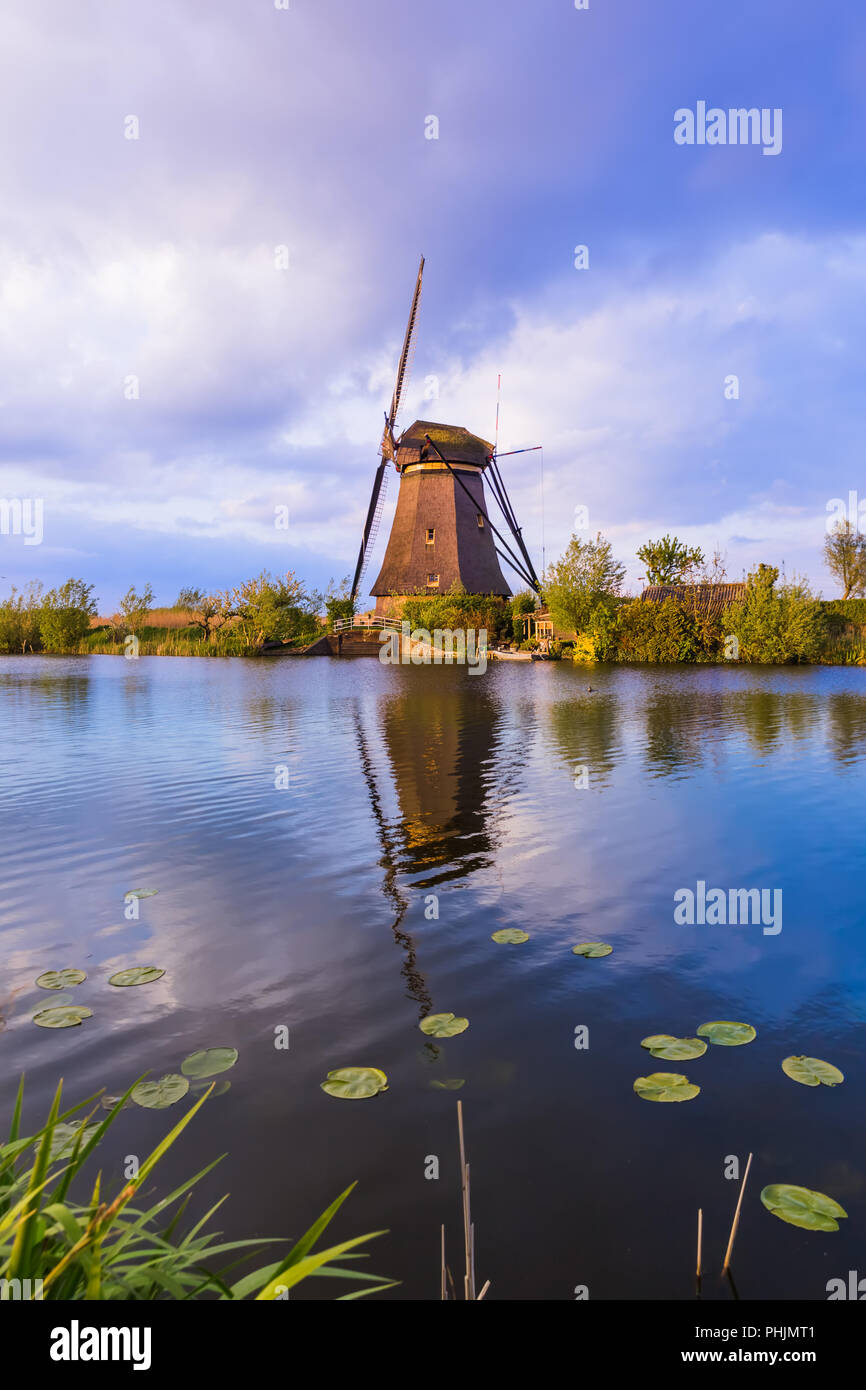 Windmills in Kinderdijk - Netherlands Stock Photo