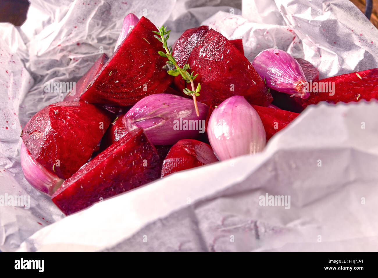 oven baked red beets Stock Photo Alamy