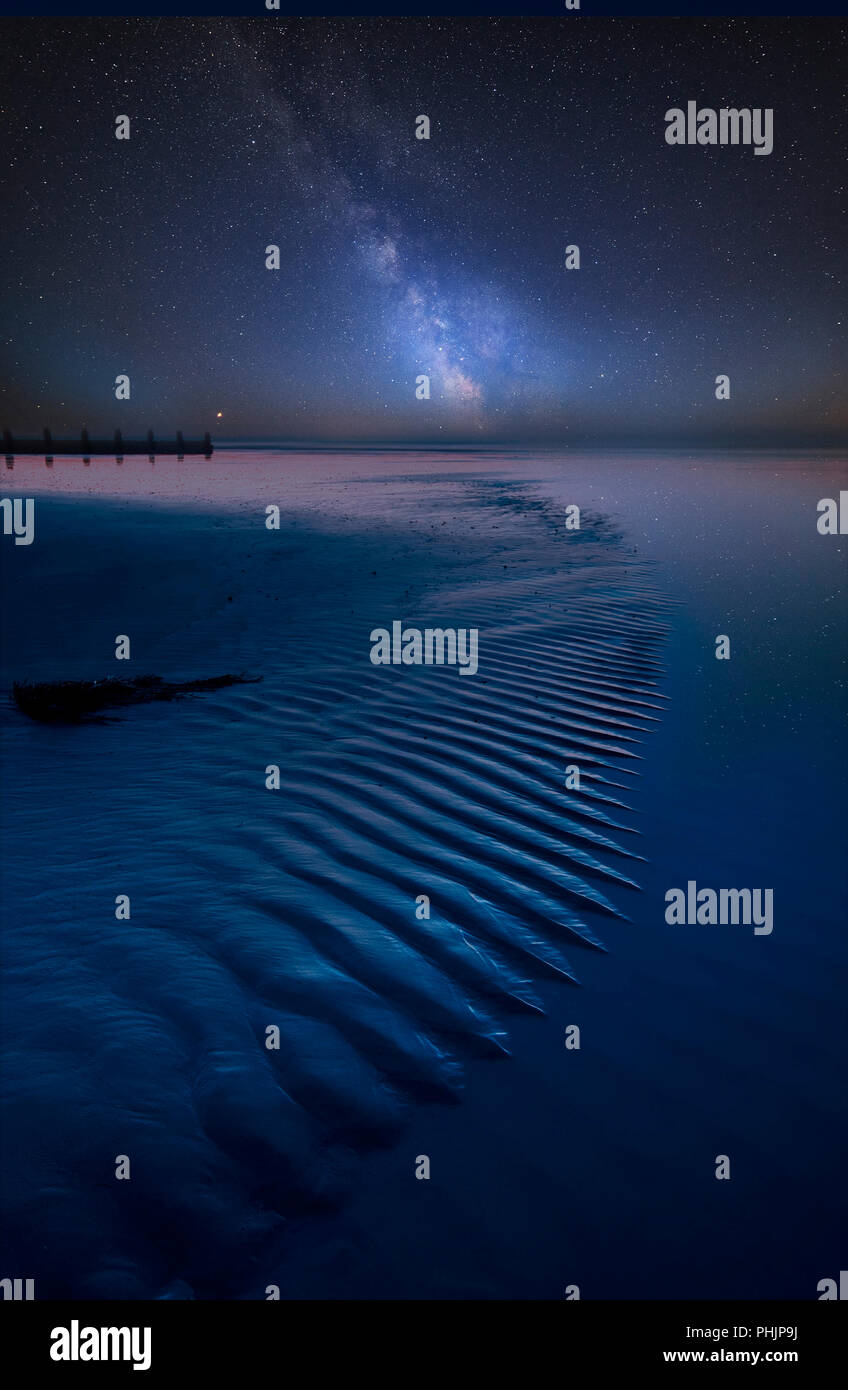Stunning vibrant Milky Way composite image over landscape of view along ...