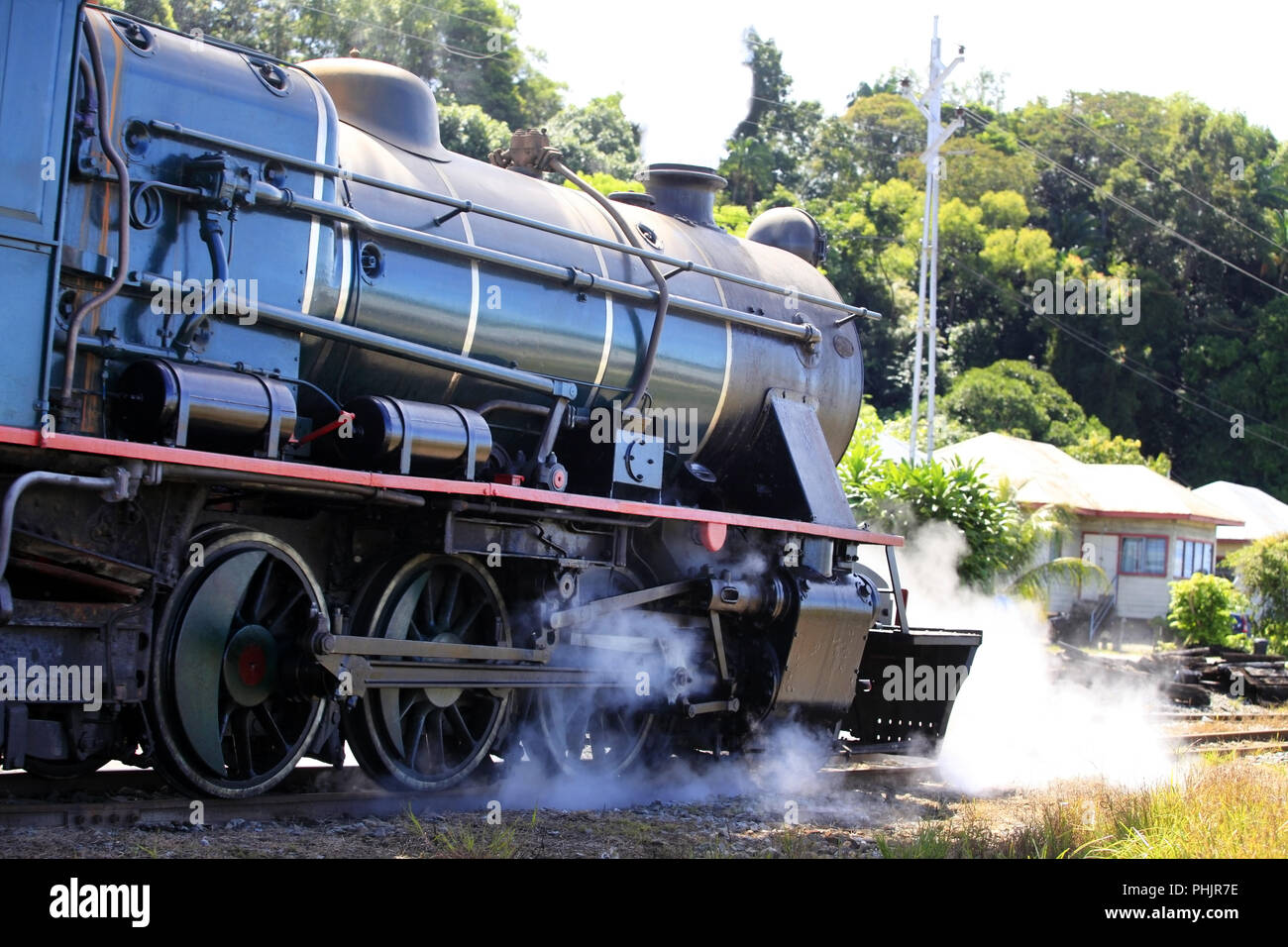 Old Steam Locomotive in Kota Kinabalu, Malaysia Stock Photo