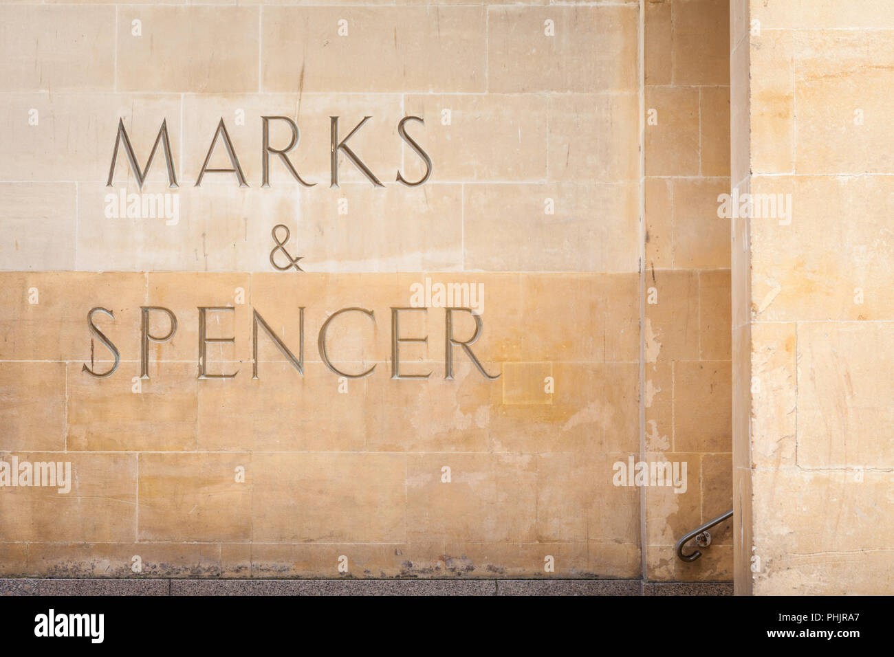 Marks and Spencer shop entrance in Bath, UK Stock Photo