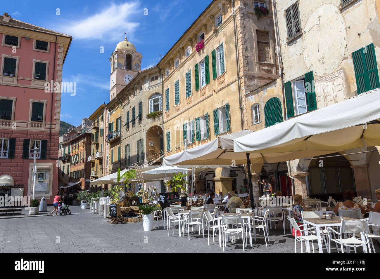 Vittorio Emanuele II° Square in Finale Ligure (Savona) ITALY Stock Photo -  Alamy