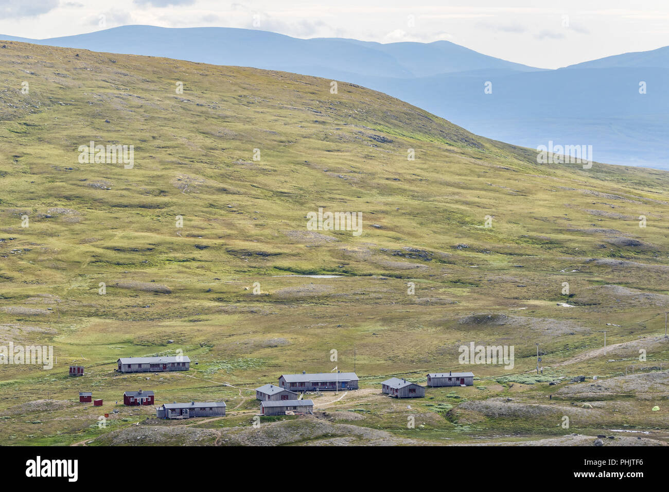 Landscape view at Helags mountain lodge in the Swedish mountains Stock Photo