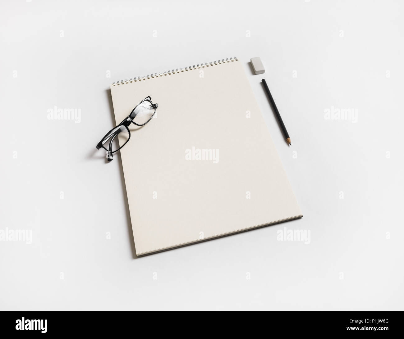 Sketchbook and stationery Stock Photo Alamy