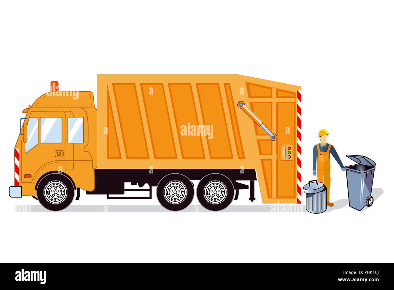 Waste disposal, Waste disposal vehicle Stock Photo