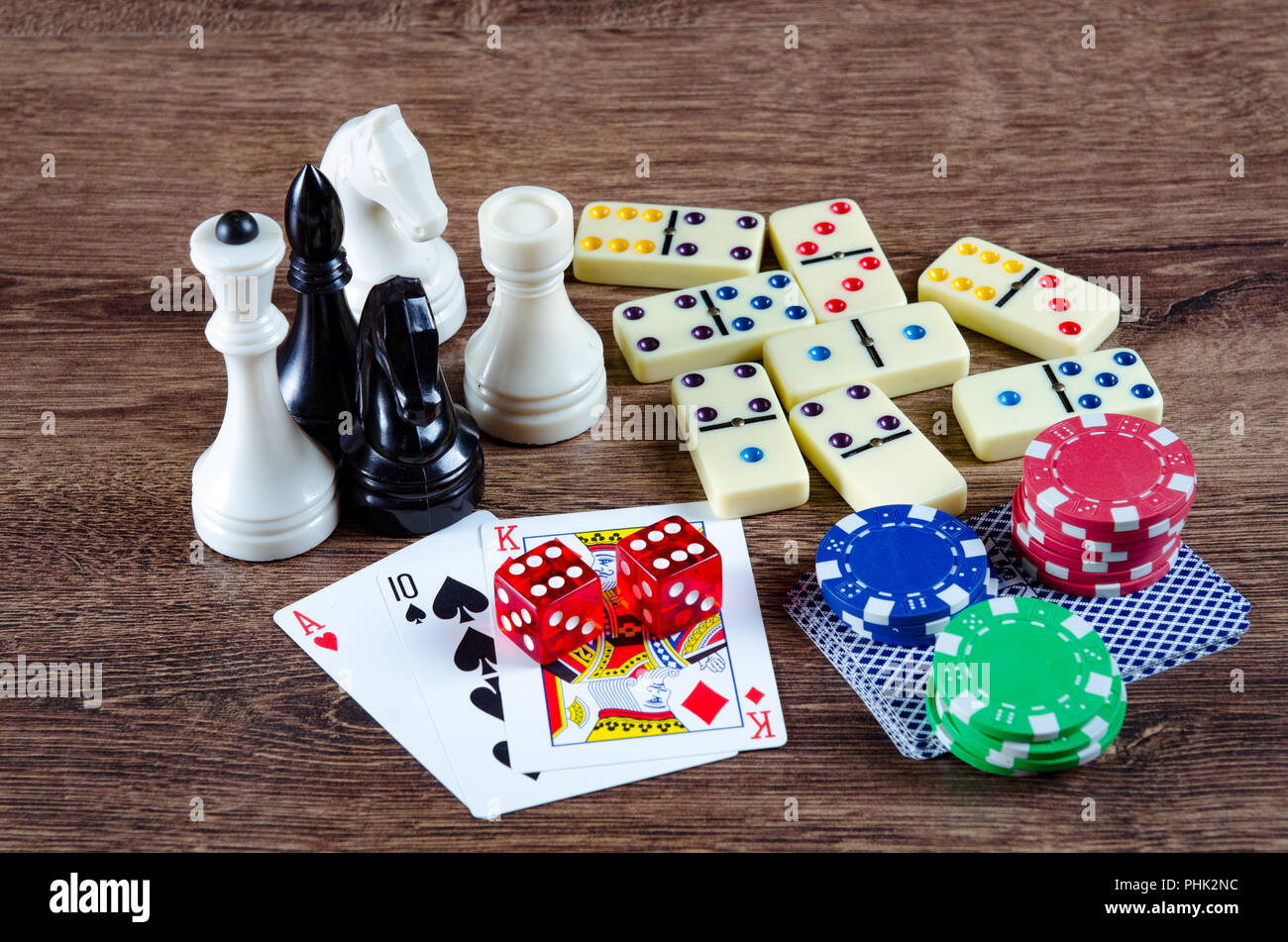Chess and other gaming accessories Stock Photo - Alamy