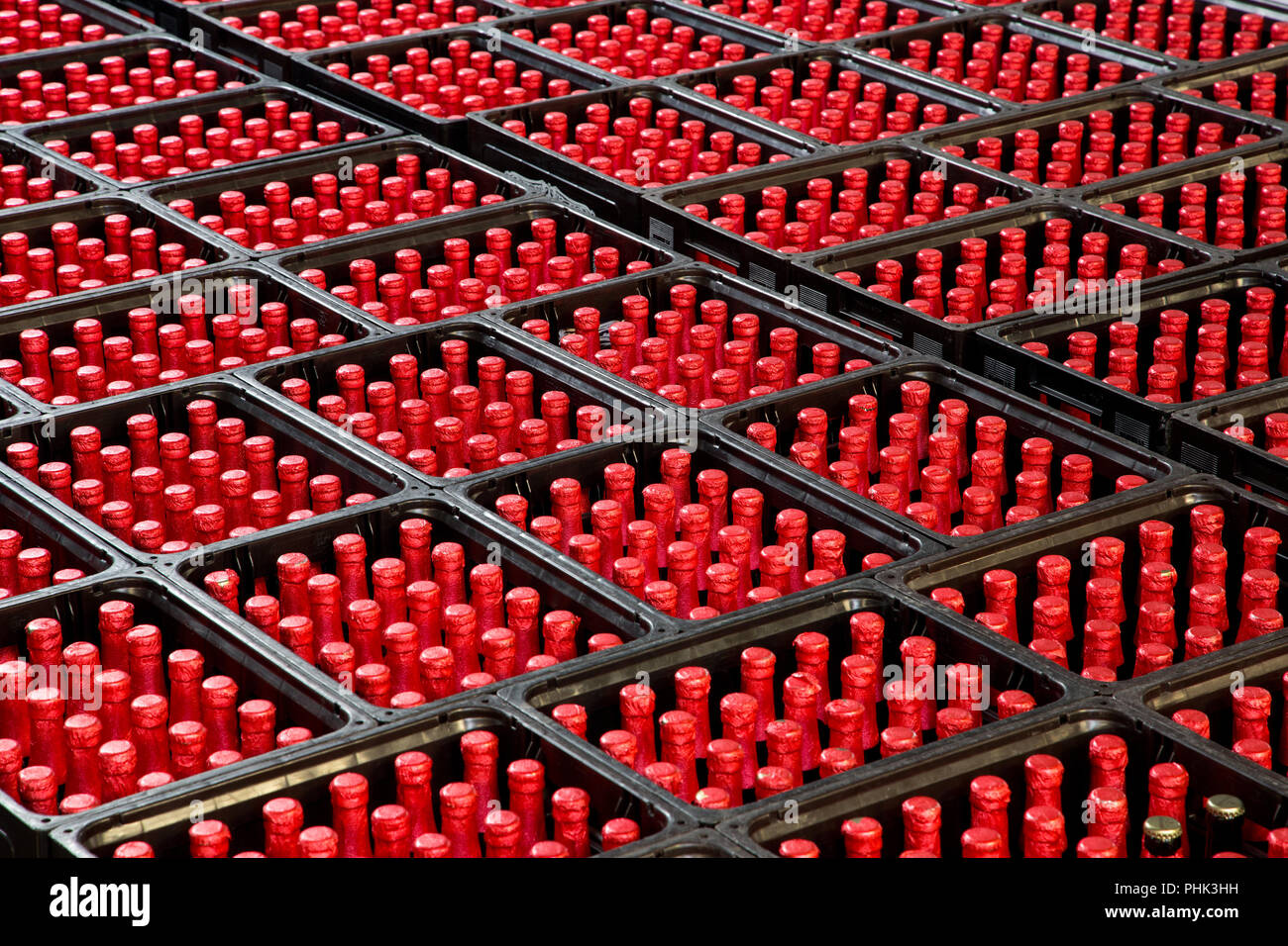 Red Beer Bottles Stock Photo Alamy