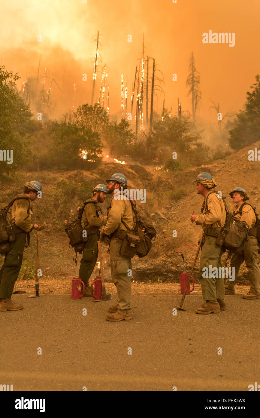 Backcountry firemen during operations at the Taylor Creek and Klondike