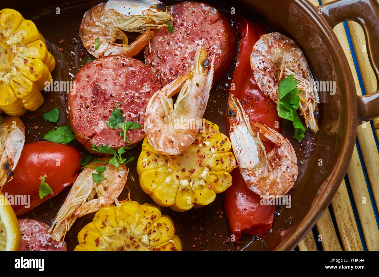 Sheet Pan Shrimp Boil Stock Photo - Alamy