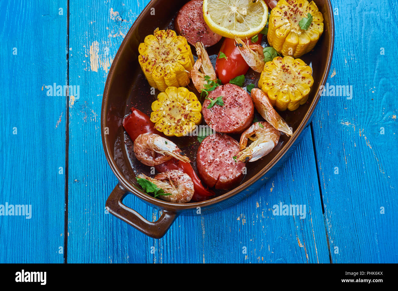 Sheet Pan Shrimp Boil Stock Photo - Alamy