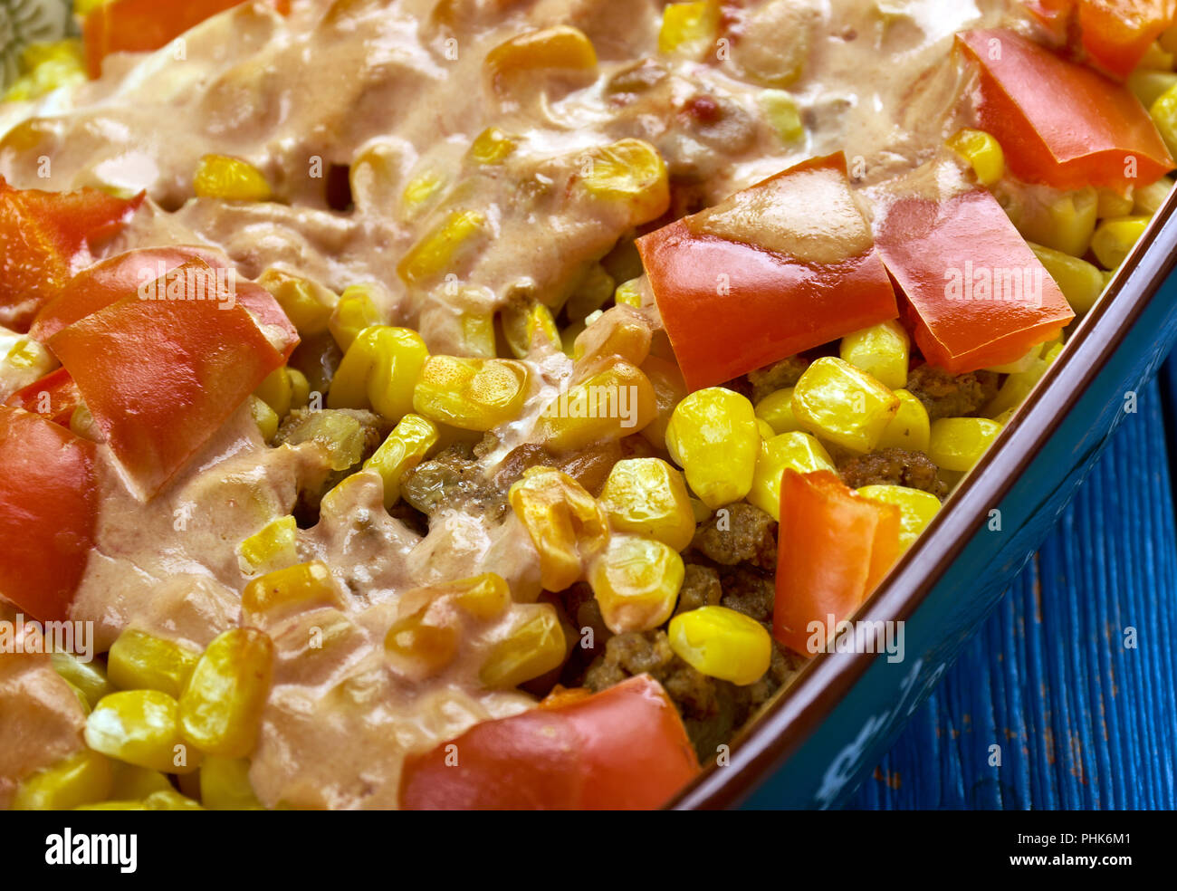 Mexican Beef and Rice Casserole Stock Photo - Alamy