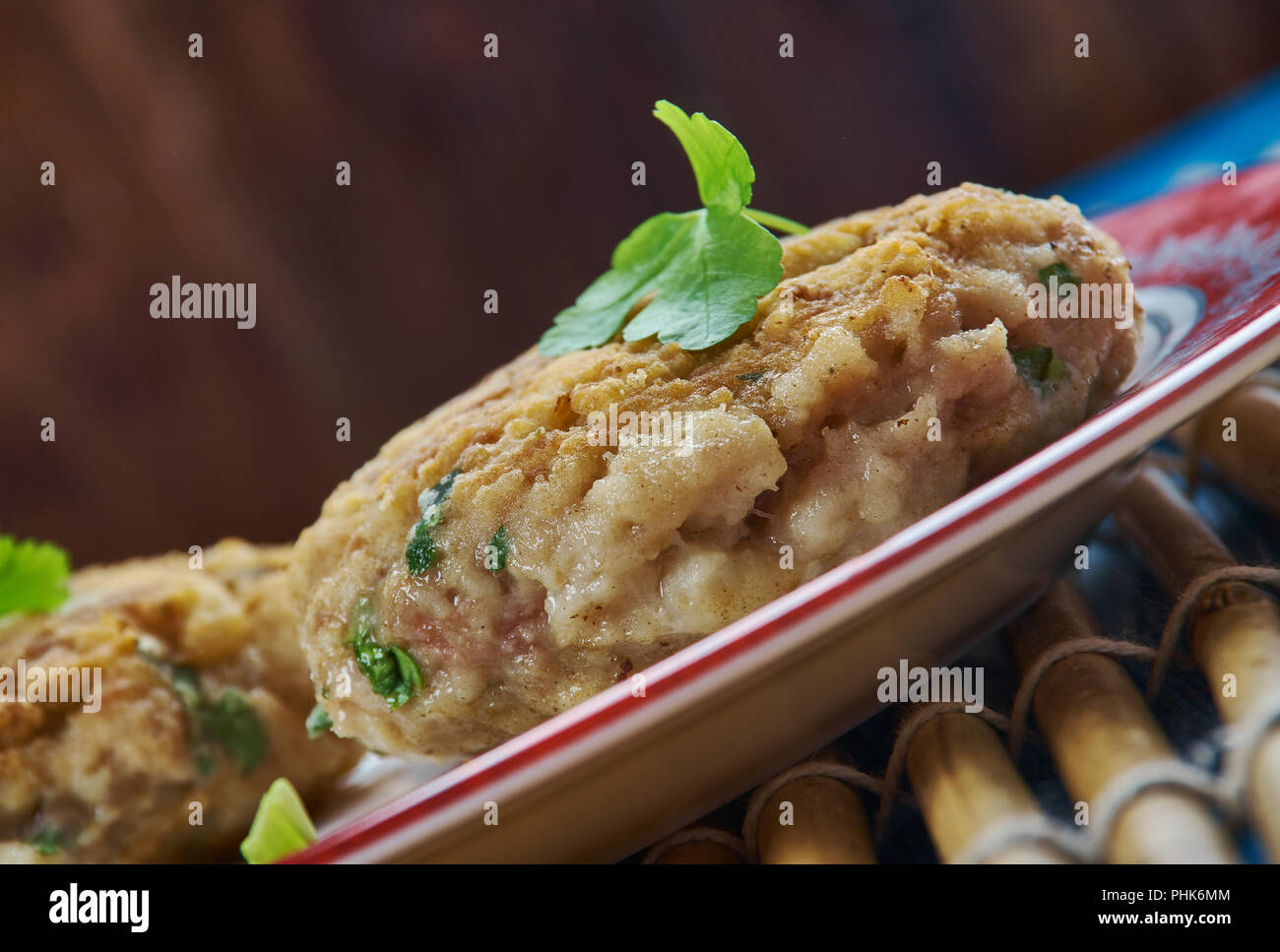 Roasted Cod and Chorizo Fish Cakes Stock Photo Alamy