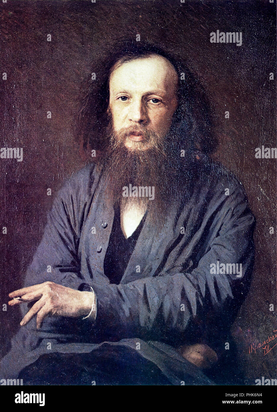 Portrait of the scientist Dmitrij Mendeleev Stock Photo