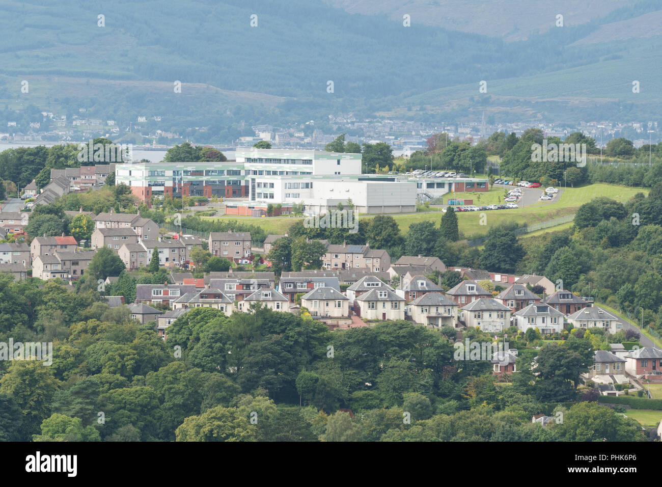 St Columbas High School - a Roman Catholic comprehensive school in Gourock, Scotland, UK Stock Photo