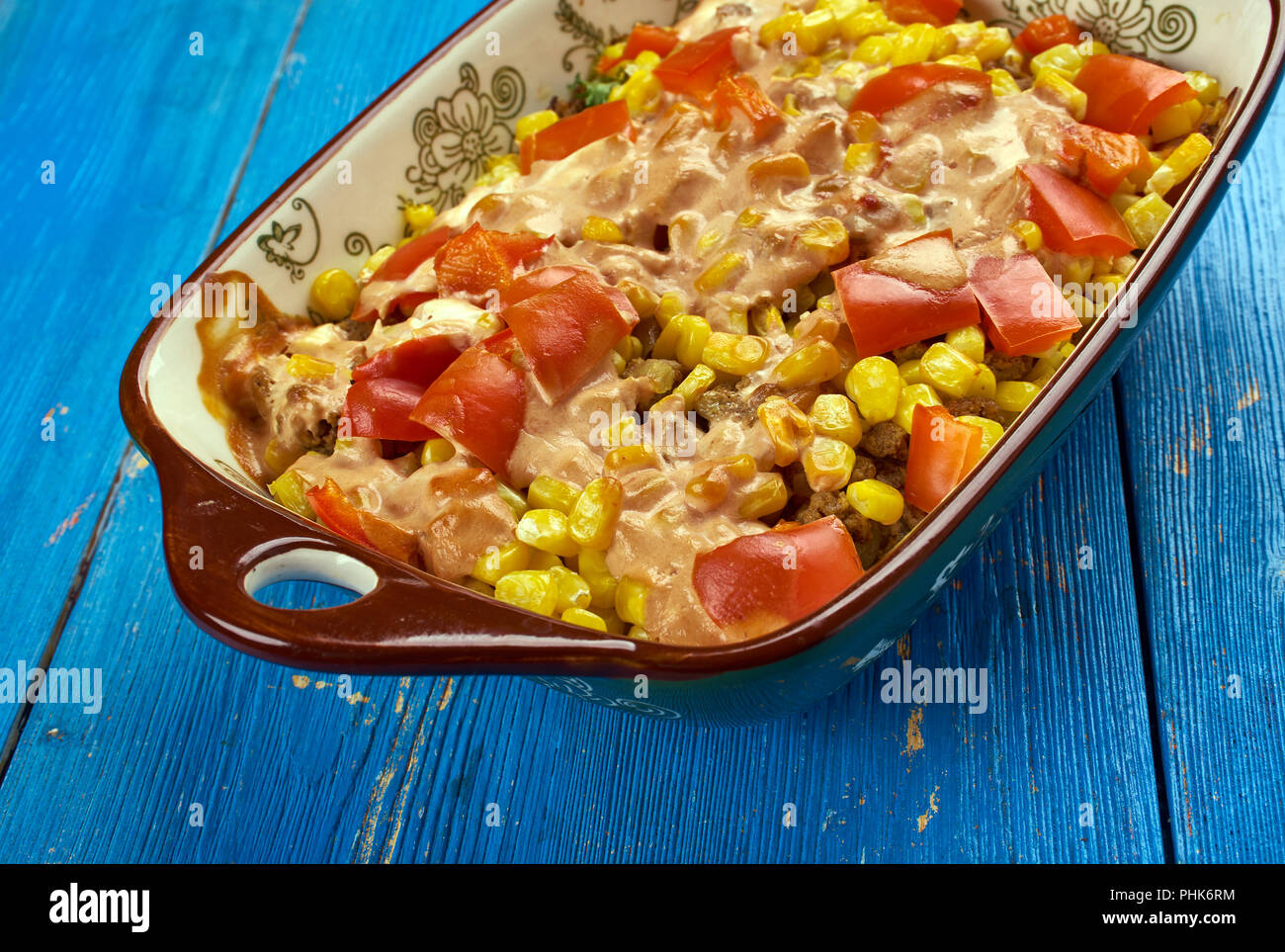 Mexican Beef and Rice Casserole Stock Photo - Alamy