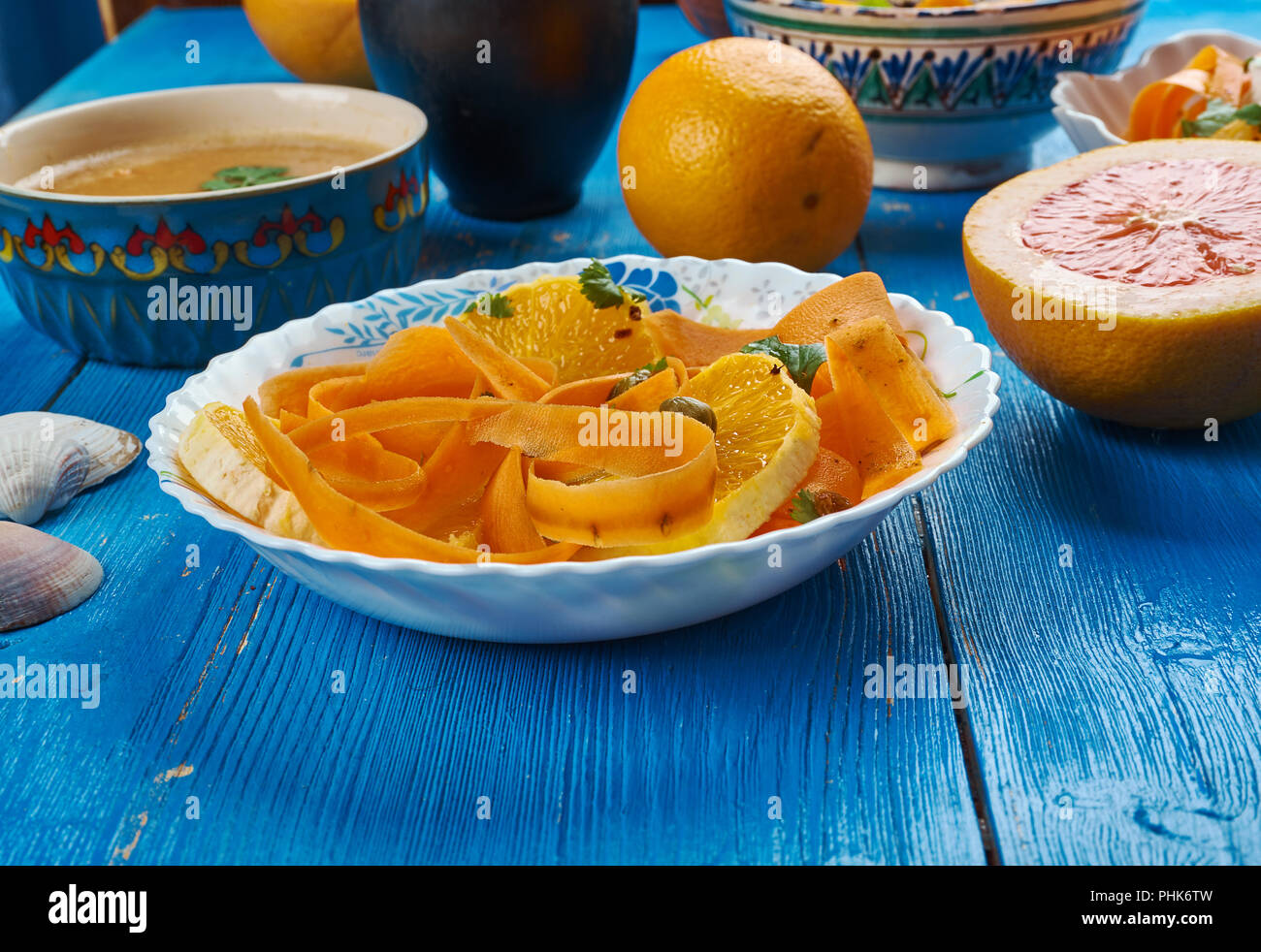 Moroccan Carrot Salad with Oranges Stock Photo