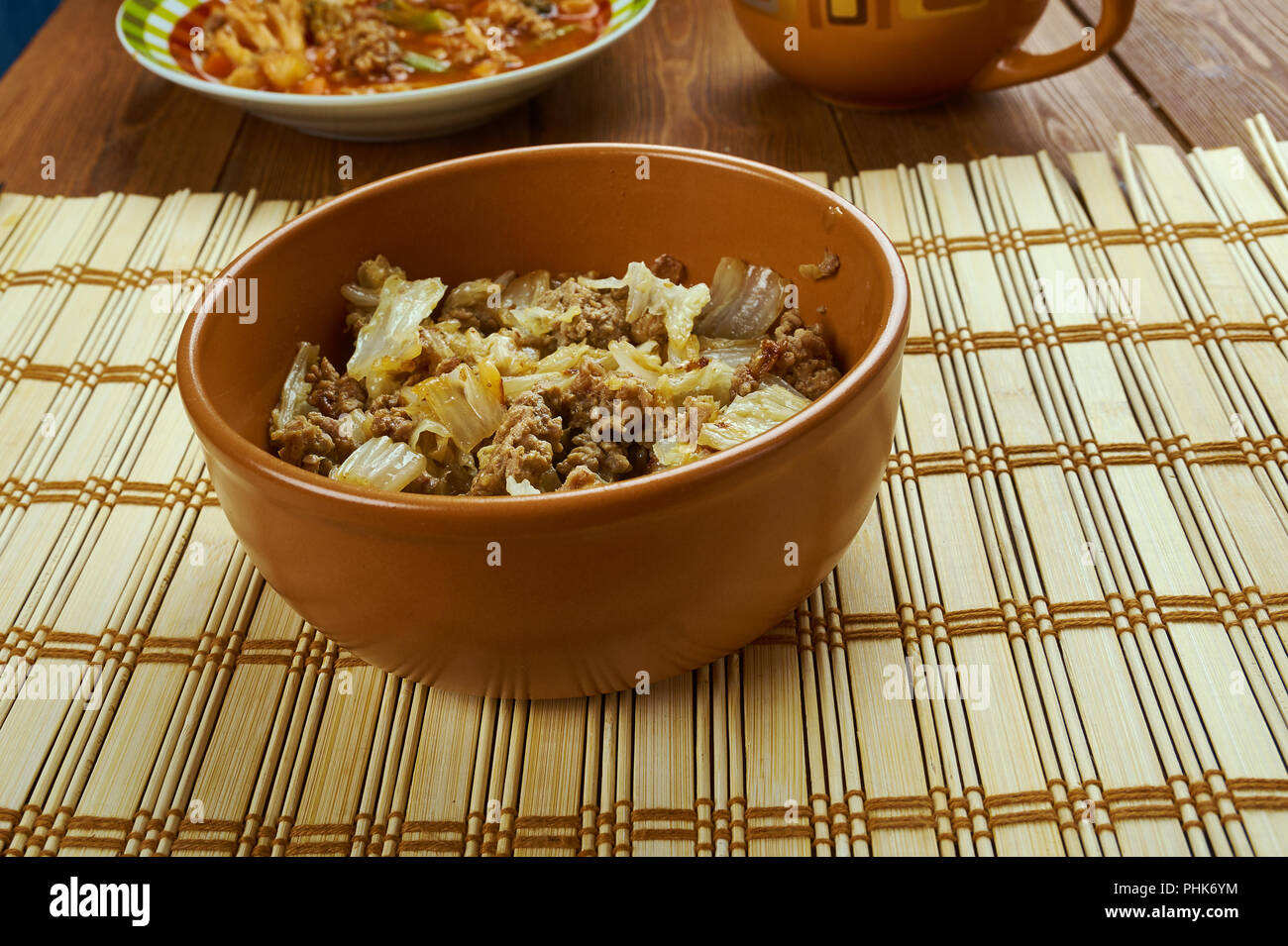 Ground Beef and Cabbage Casserole Stock Photo - Alamy