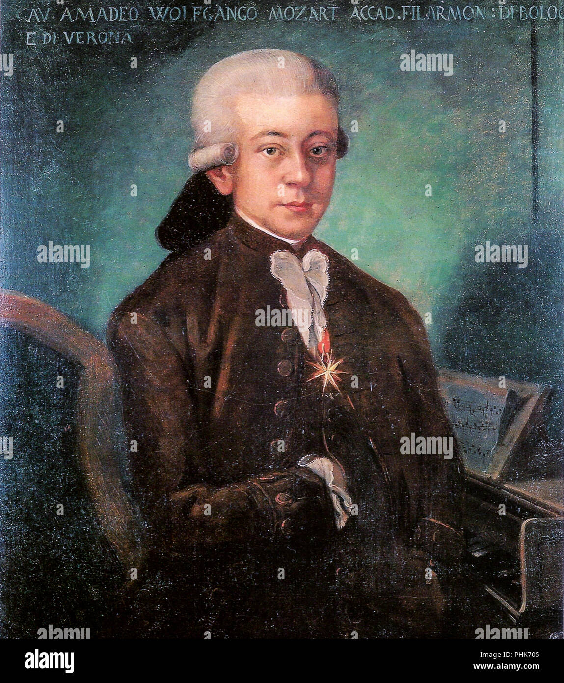 Portrait of Wolfgang Amadeus Mozart Stock Photo