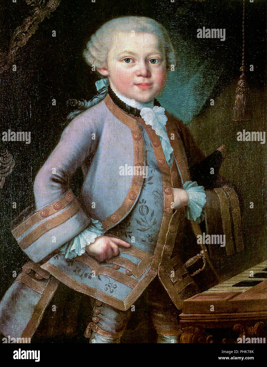 Portrait of Wolfgang Amadeus Mozart Stock Photo