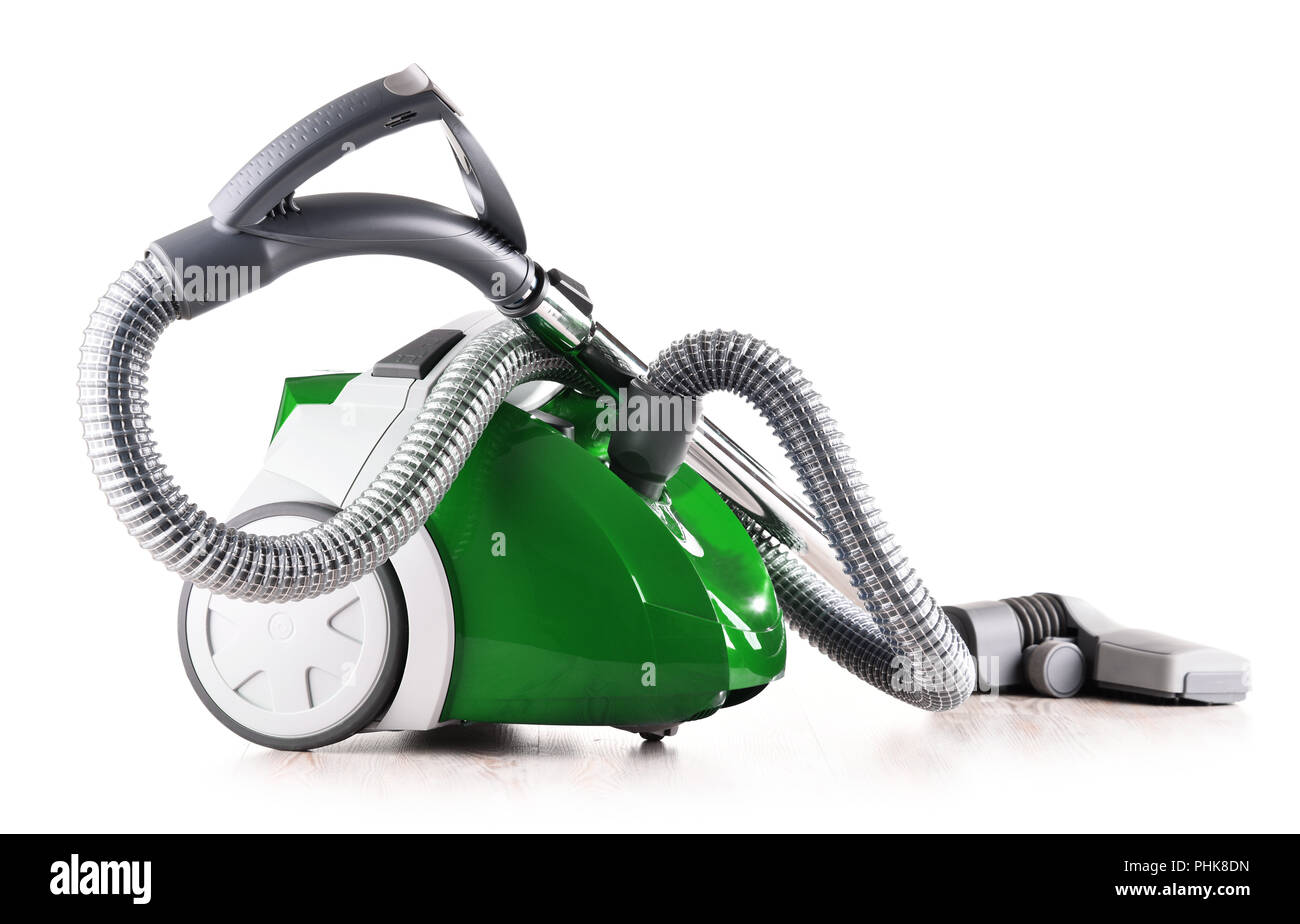 Canister vacuum cleaner for home use isolated on white background Stock