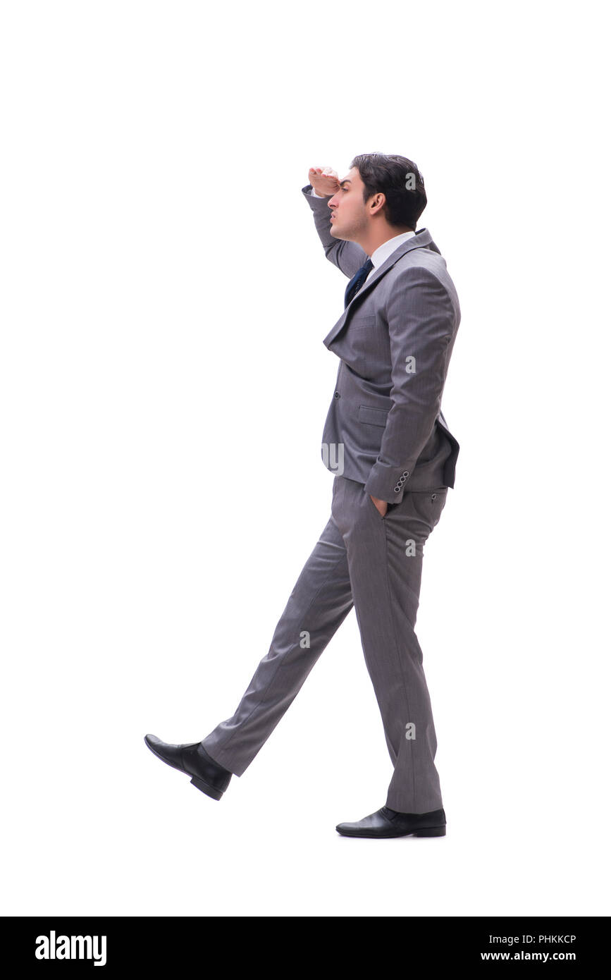 Businessman isolated on the white background Stock Photo - Alamy