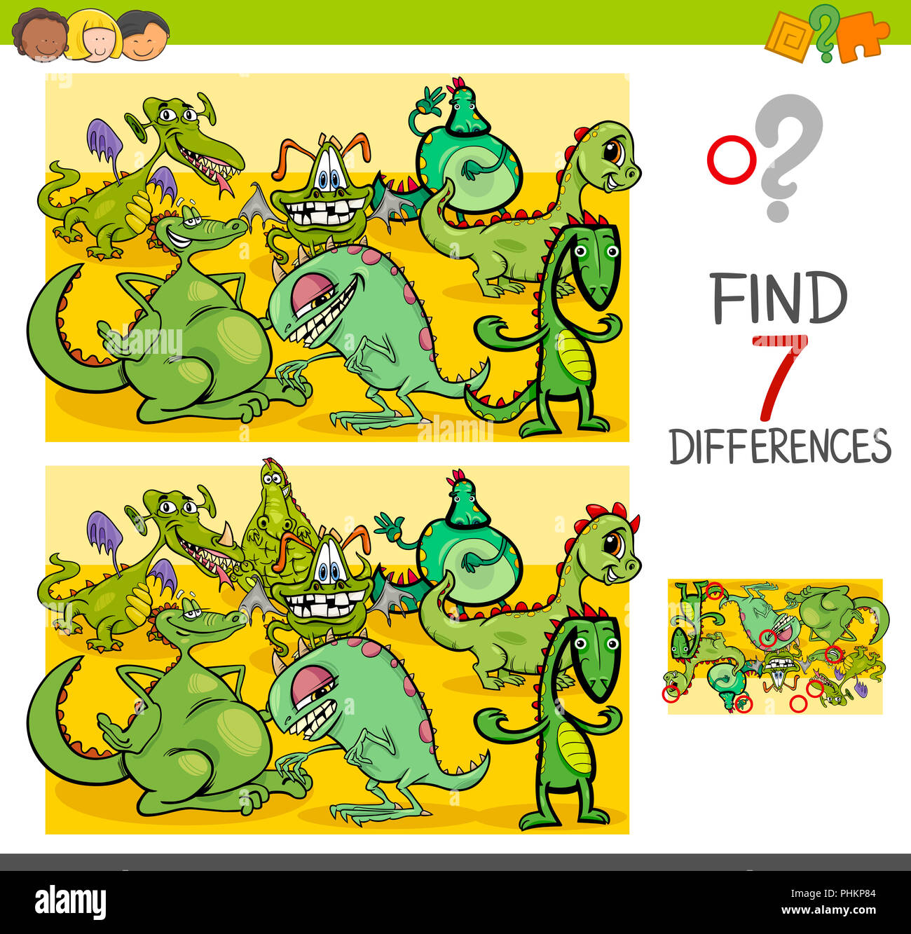 find differences with dragon fantasy characters Stock Photo - Alamy