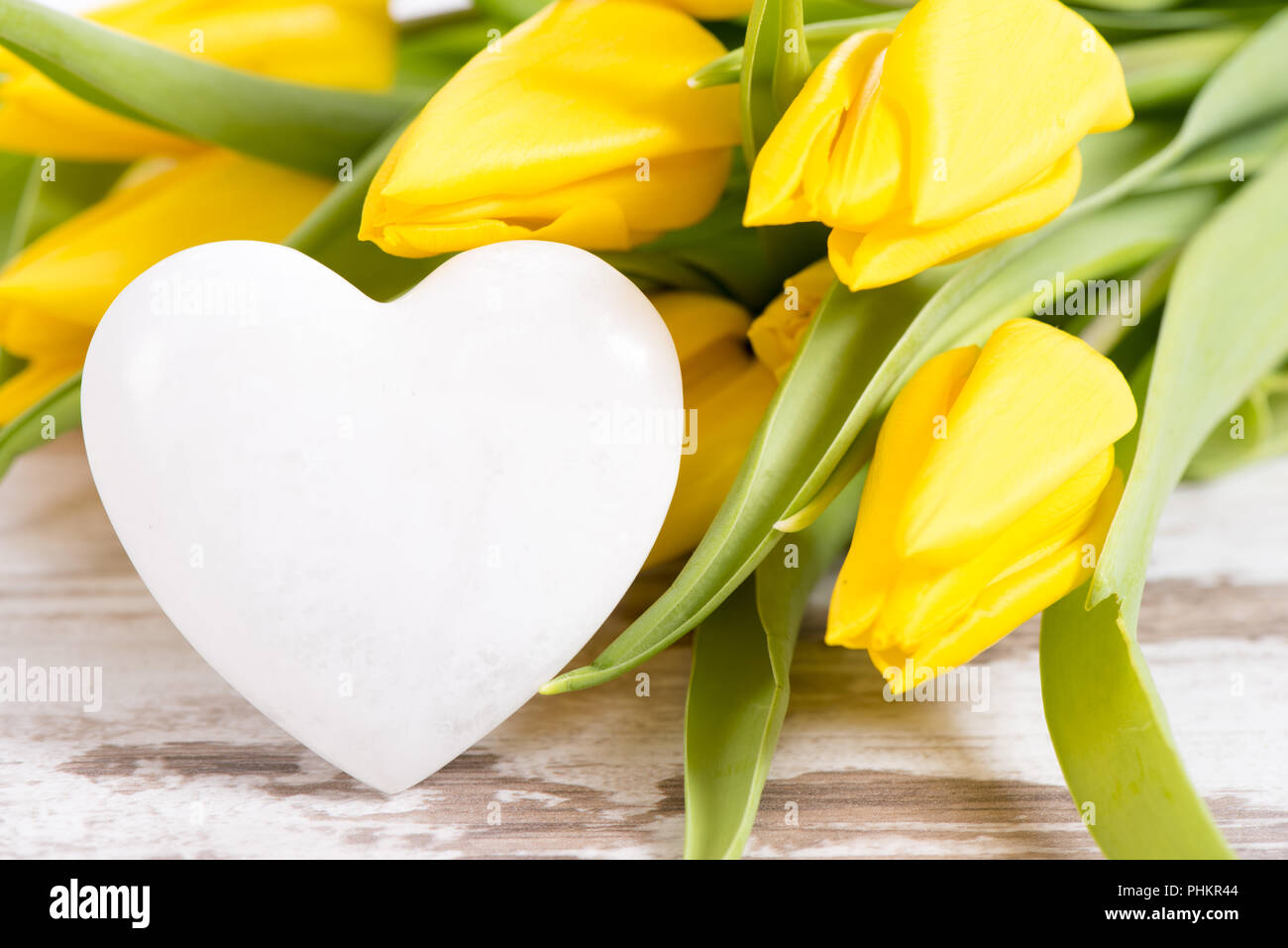 bunch of colorful tulips with heart and copy space Stock Photo - Alamy