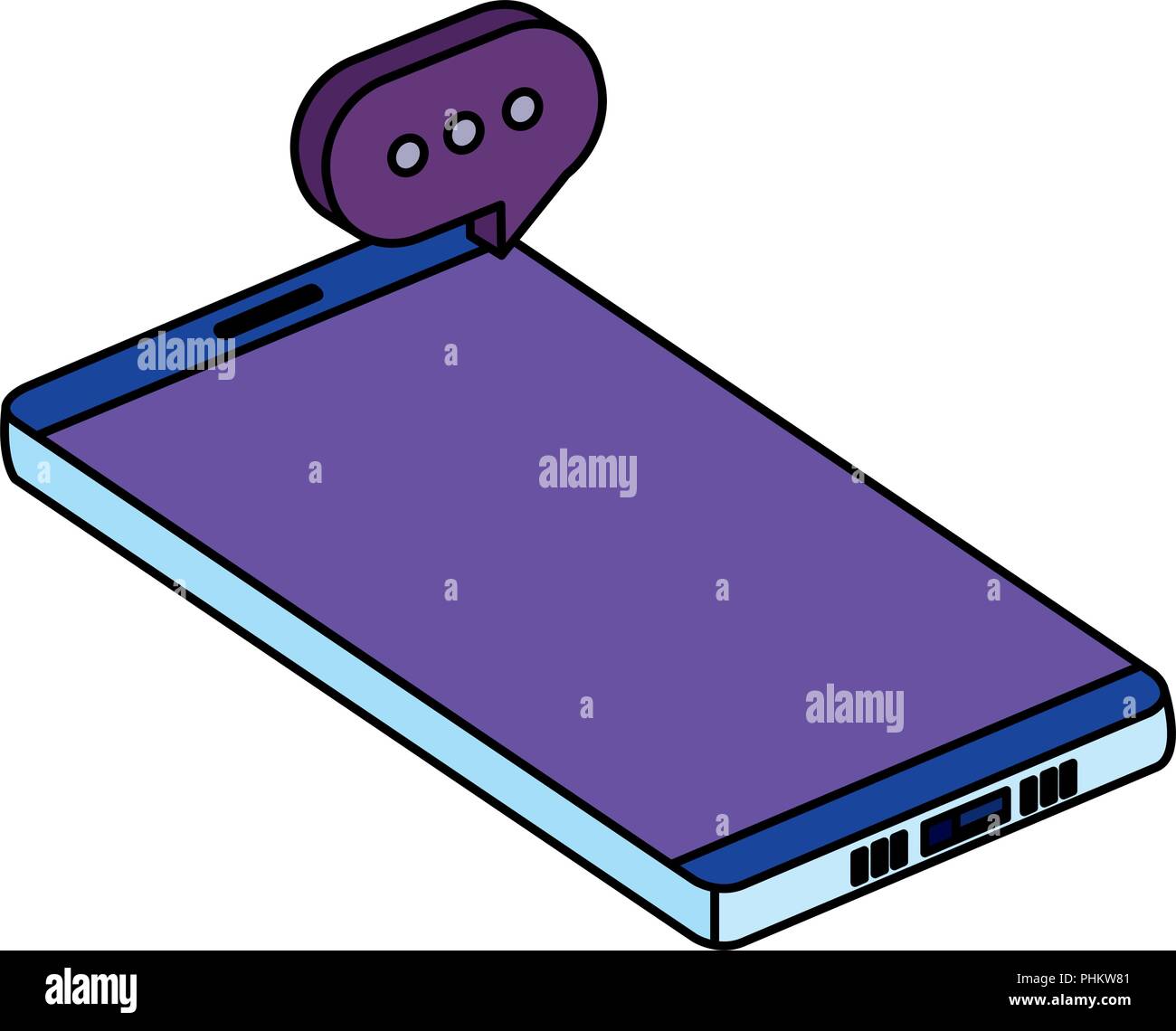 smartphone device with speech bubble vector illustration design Stock ...