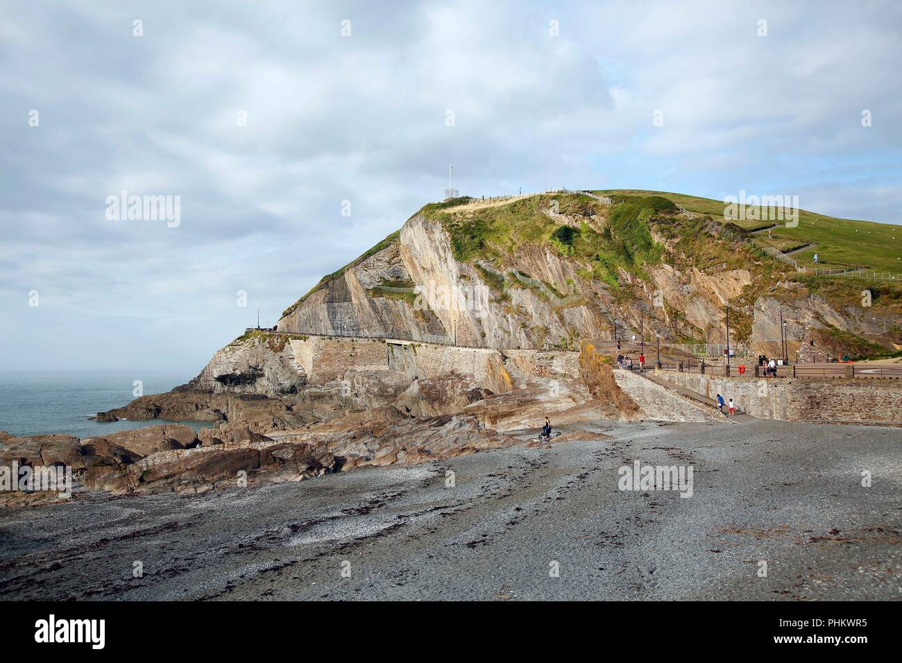 North Devon coastal town of basks in summer sunshine Stock